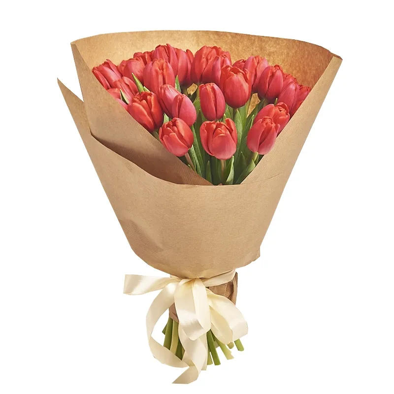 Букет из 35 красных тюльпанов